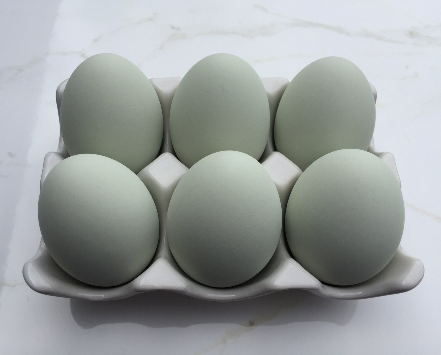 Ceramic Eggs 6 Teal Chicken Eggs