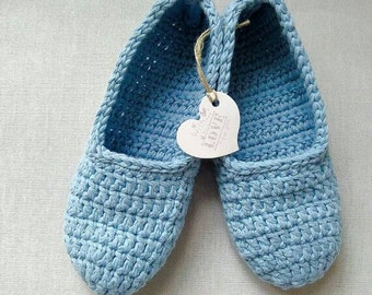Gift for women, house slippers, crochet slippers, women slippers, organic cotton slippers, women gift