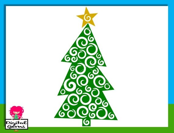 Download Swirly Christmas Tree SVG / DXF Cutting Files For by ...