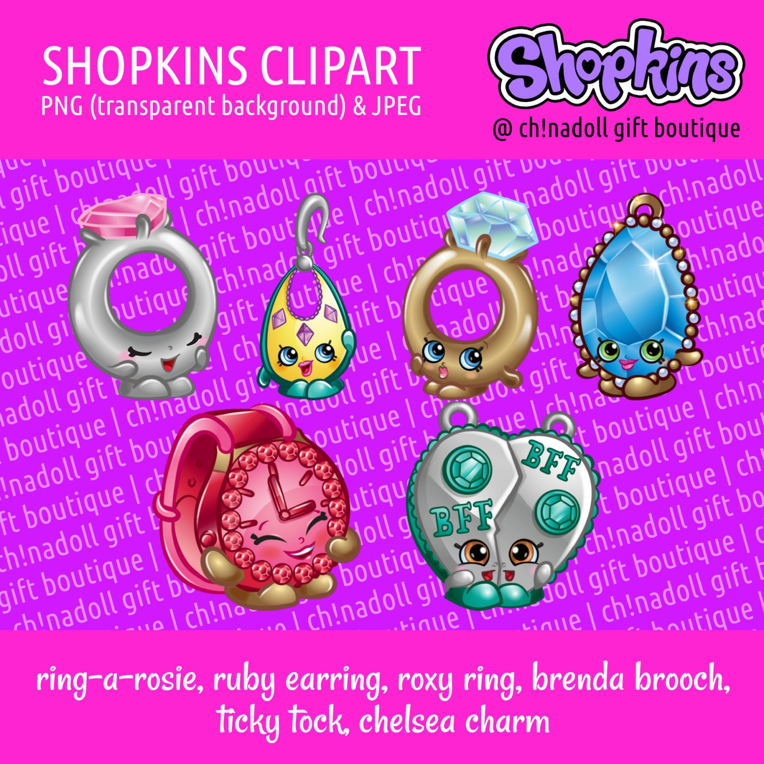 Shopkins clipart jewellery ring-a-rosie brenda brooch