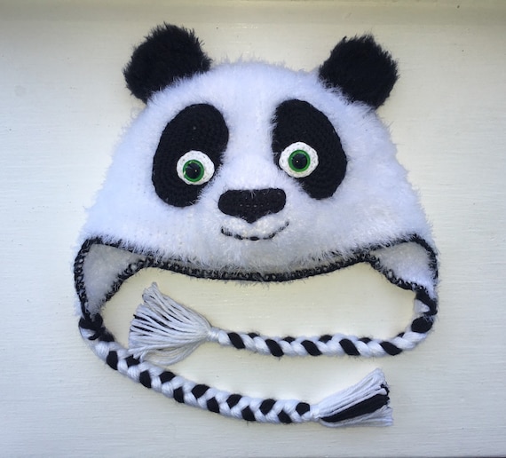 Kung Fu Panda or Panda Bear crochet hat