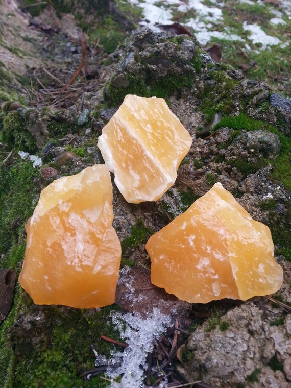 SALE Orange Calcite Set // Calcite//Chakras// Crystal Set//