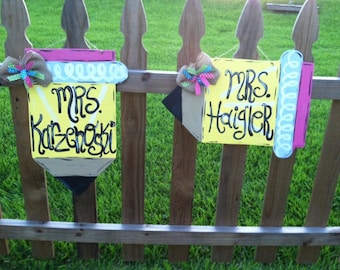 Personalized Teacher Door Hanger- Teacher Door Hanger-Pencil Door Hanger-Teacher Gift-Personalized Teacher Gift-Christmas Gifts for Teachers