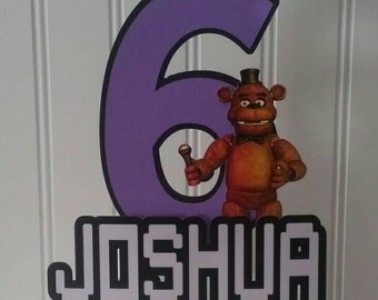 Five nights Freddy Cake Topper, FNAF Cake Topper, Five nights Freddy birthday, Five nights Freddy party supplies 5NAF party, Freddy fazbear