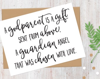 Printable Will You Be My Godparents Card | Printable PDF Files | Digital Download | A Godparent is a Gift | Instant Download