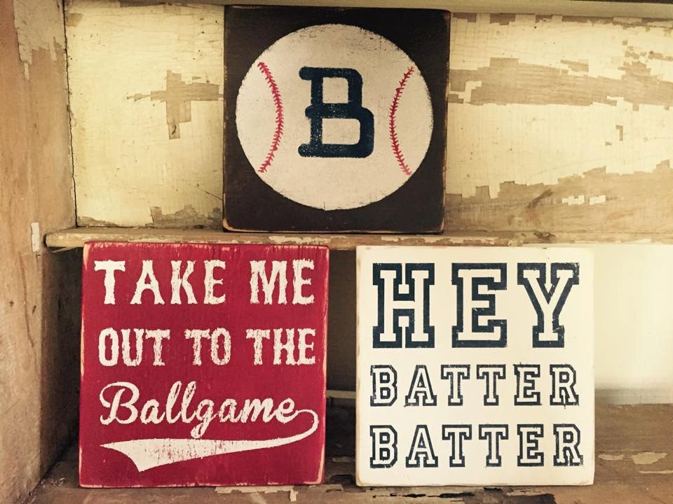 Baseball Theme Wooden Signs by ChicCountryCreation on Etsy