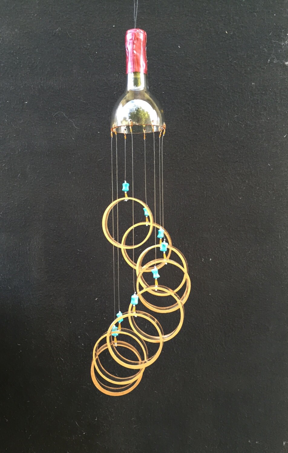 Recycled Glass Wind Chimes Recycled Glass Wind Chimes Unique Wine Lover Gift Handmade Hand Cut Upcycled Bottle