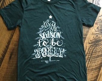 READY TO SHIP! Tis the Season to be Jolly Super Soft Triblend Christmas T-shirt