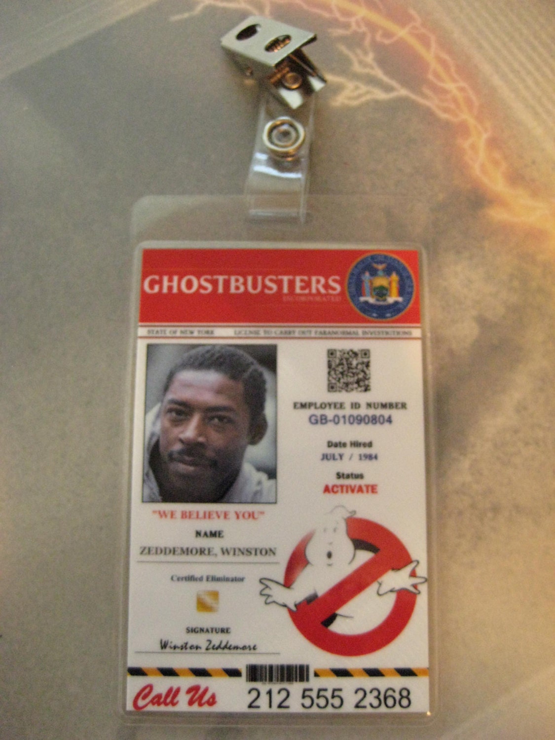 ghostbusters id card