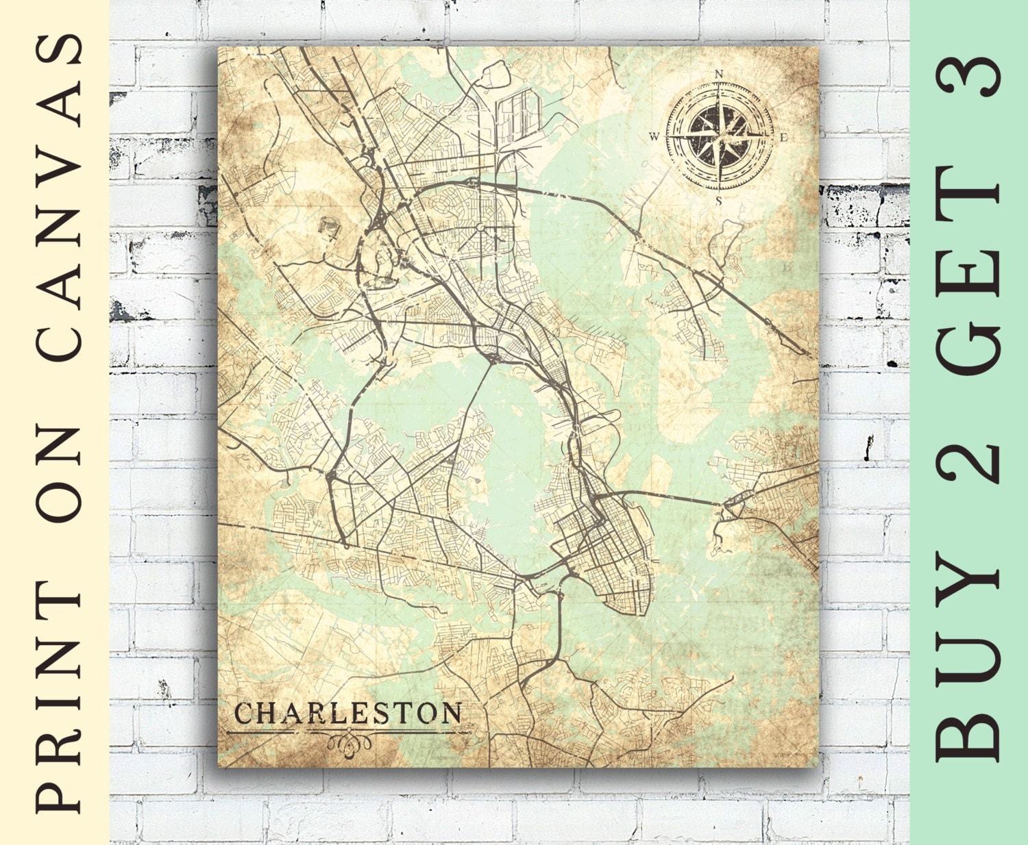 CHARLESTON Canvas Print SC South Carolina by NatalyBorichArt