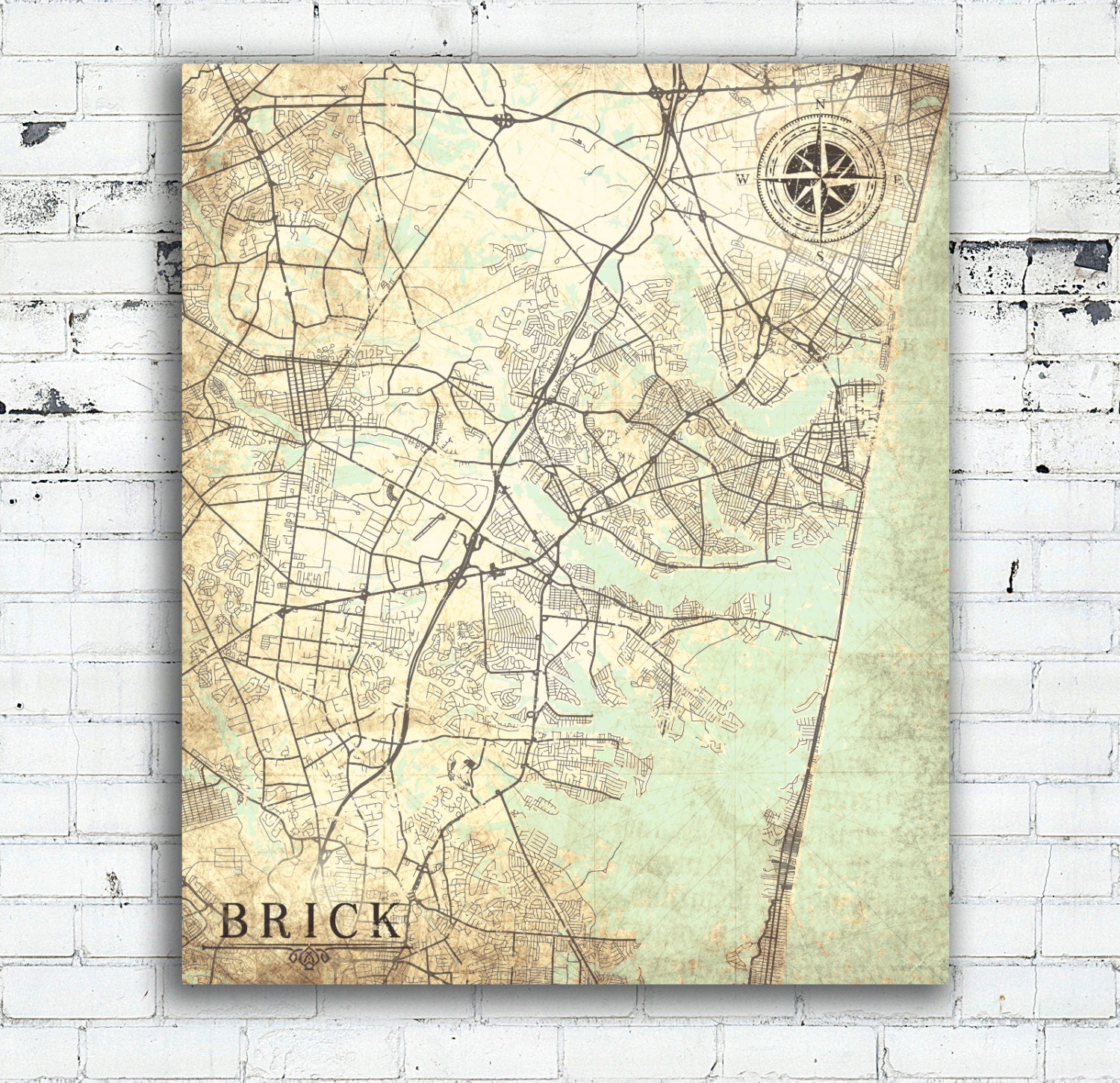 BRICK NJ Canvas Print New Jersey Brick Nj City Vintage Map   Il Fullxfull.975000224 Q7l3 