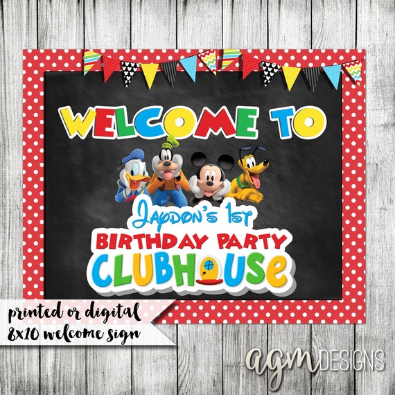 Mickey Mouse Welcome Sign Mickey Mouse by AGMPrintableDesigns