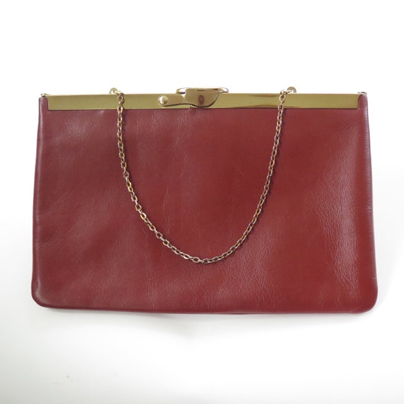 Vintage 60s / 70s Red Ochre Genuine Leather ETRA