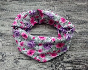 Items Similar To Infinity Scarf Floral Paisley Dusty Vintage Roses ...