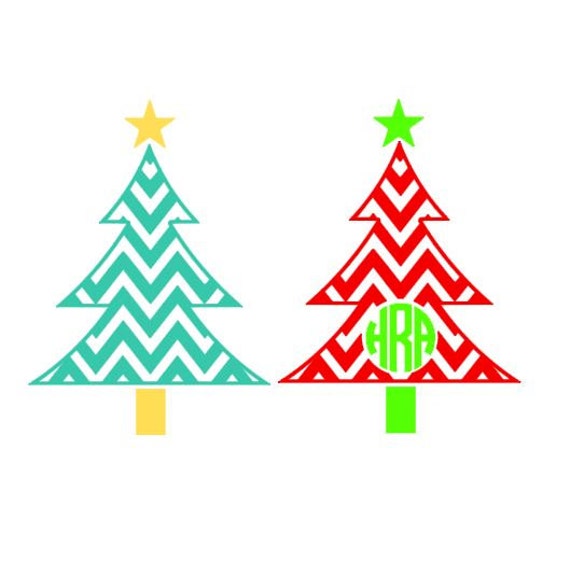 Download Chevron Christmas Tree Monogram SVG DXF Studio3psepspdf