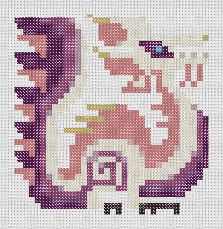 Mizutsune Monster Hunter Cross Stitch Pattern