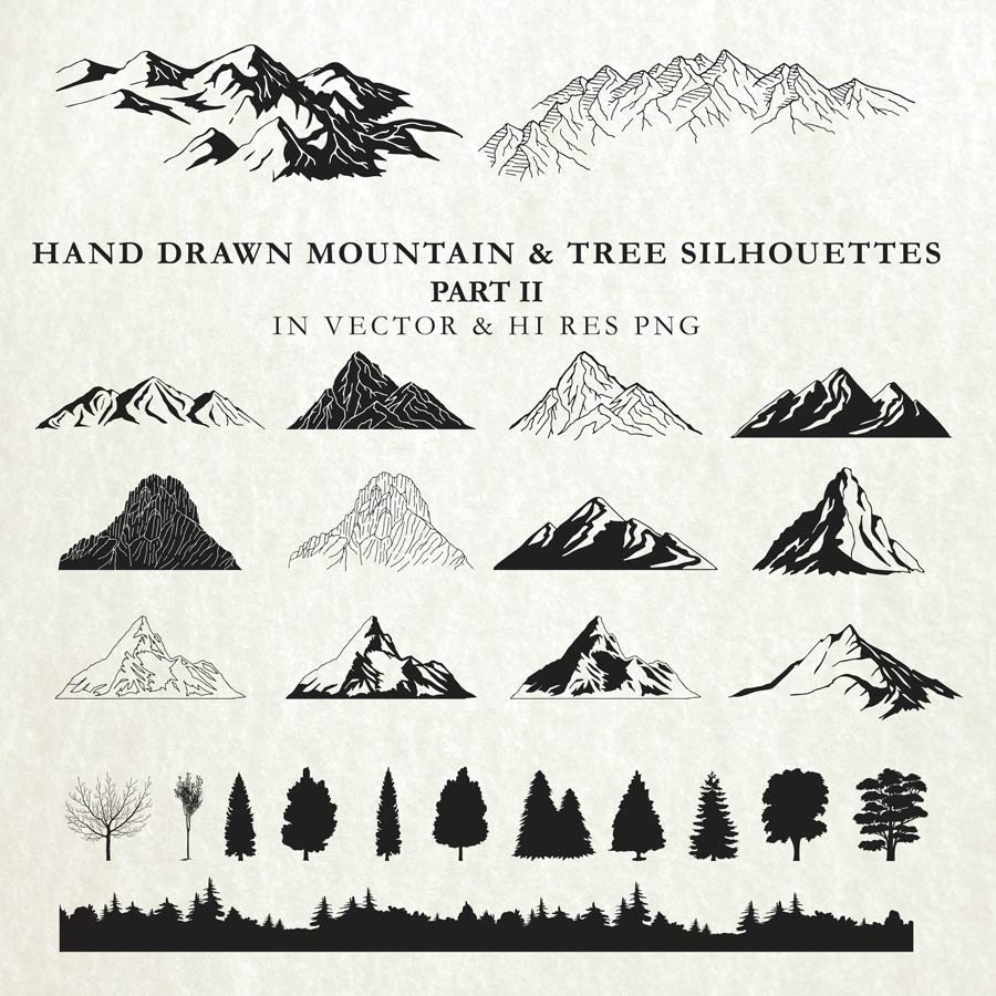 Free Free 195 Mountain Tree Line Svg SVG PNG EPS DXF File