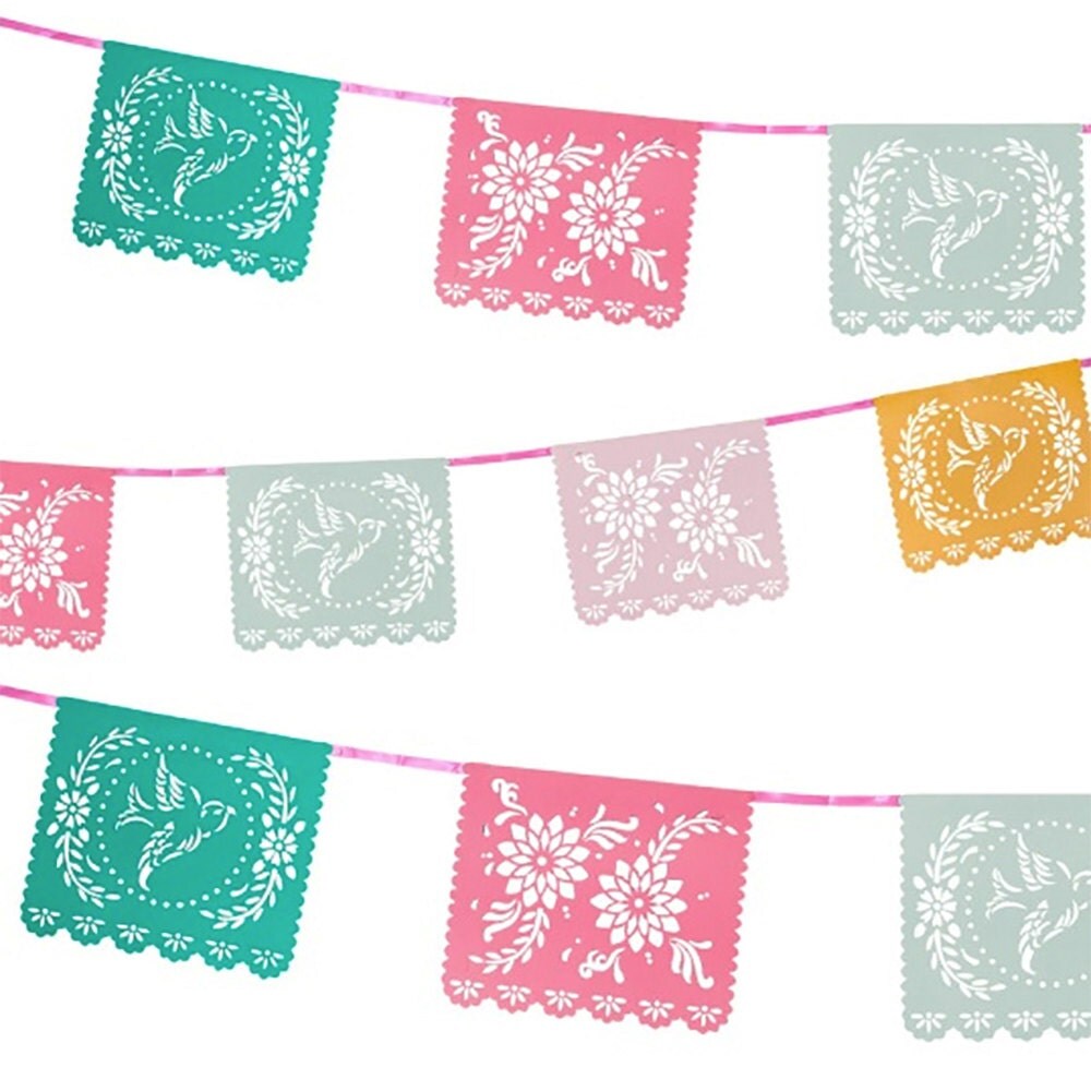 Papel Picado Floral Fiesta Birthday Cinco de Mayo Mexican