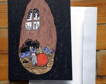 Greeting card - little mouse