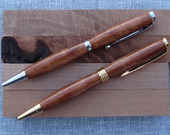 Curly California Redwood custom hand turned wooden pen