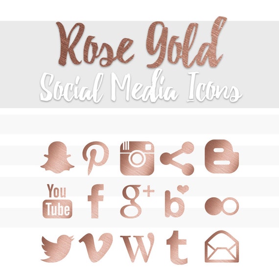 Rose Gold Social Media Icons