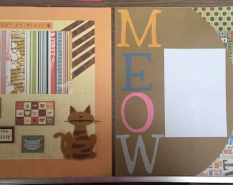 Cat premade 12x12 scrapbook pages