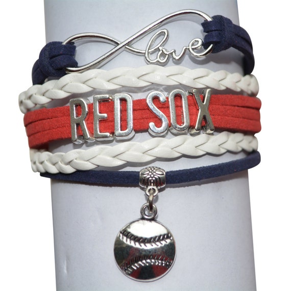 Red Sox Bracelet Red Sox Jewelry by MyInfinityCollection on Etsy