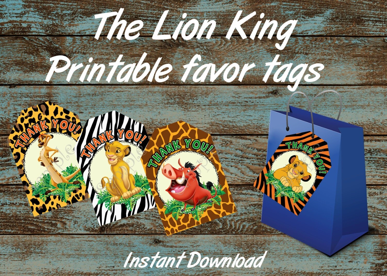 Lion King Favor tags Lion King Gift tags by 954onlineinvitations