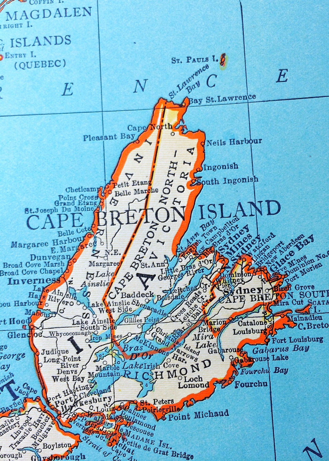 Map of Nova Scotia New Brunswick and Prince Edward Island