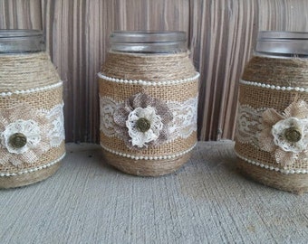 Rustic Wedding Jar Mason Burlap And Lace Rustic Wedding Jar Mason Burlap And Lace