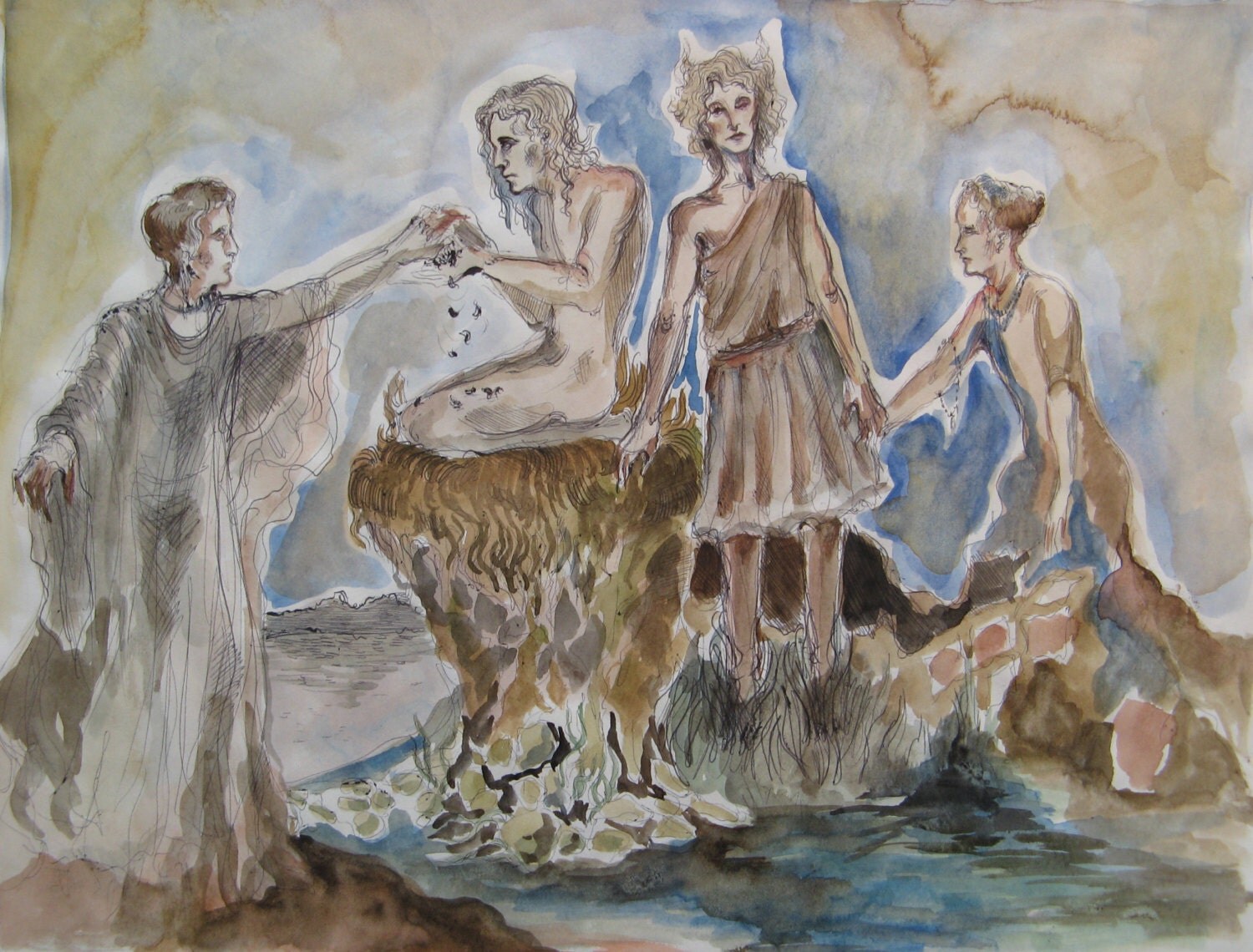 Seeing the Sybil Original Painting Greek Mythology Art Song