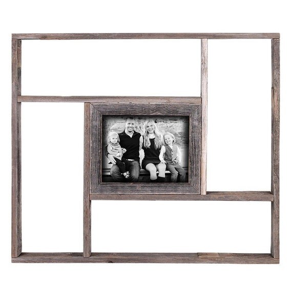 Barnwood Rustic Wooden Shelf Picture Frame 8x10, Weathered Gray