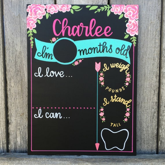 Reusable Monthly Chalkboard Sign / Monthly by SignedLotsofLove