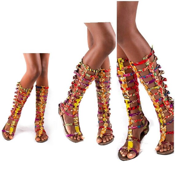 ankara gladiator sandals