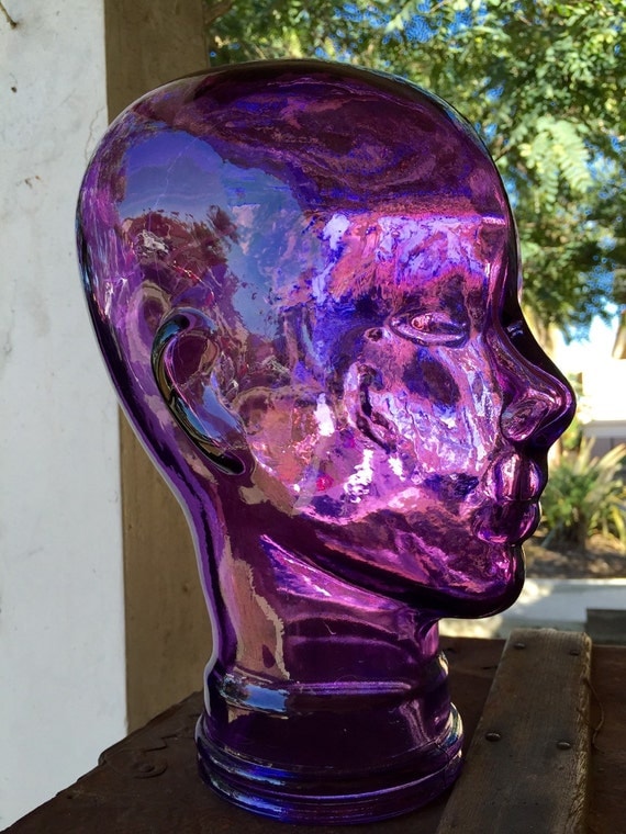 Purple glass head decorative display art glass mannequin