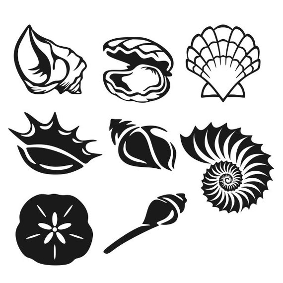 Sea Shell Cuttable Designs SVG DXF EPS use with Silhouette