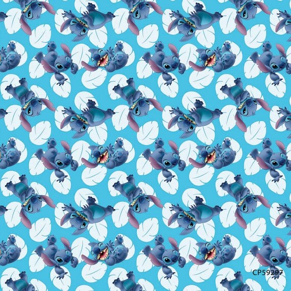 Per Yard Disney Lilo and Stitch Faces Fabric by hilltopfabrics