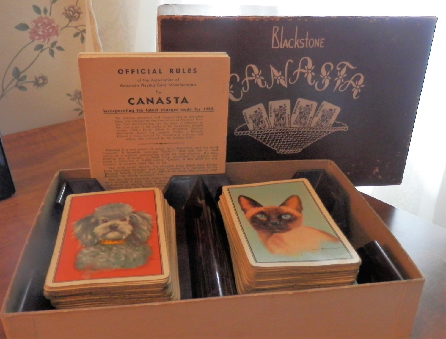 vintage tile canasta card game in case new york