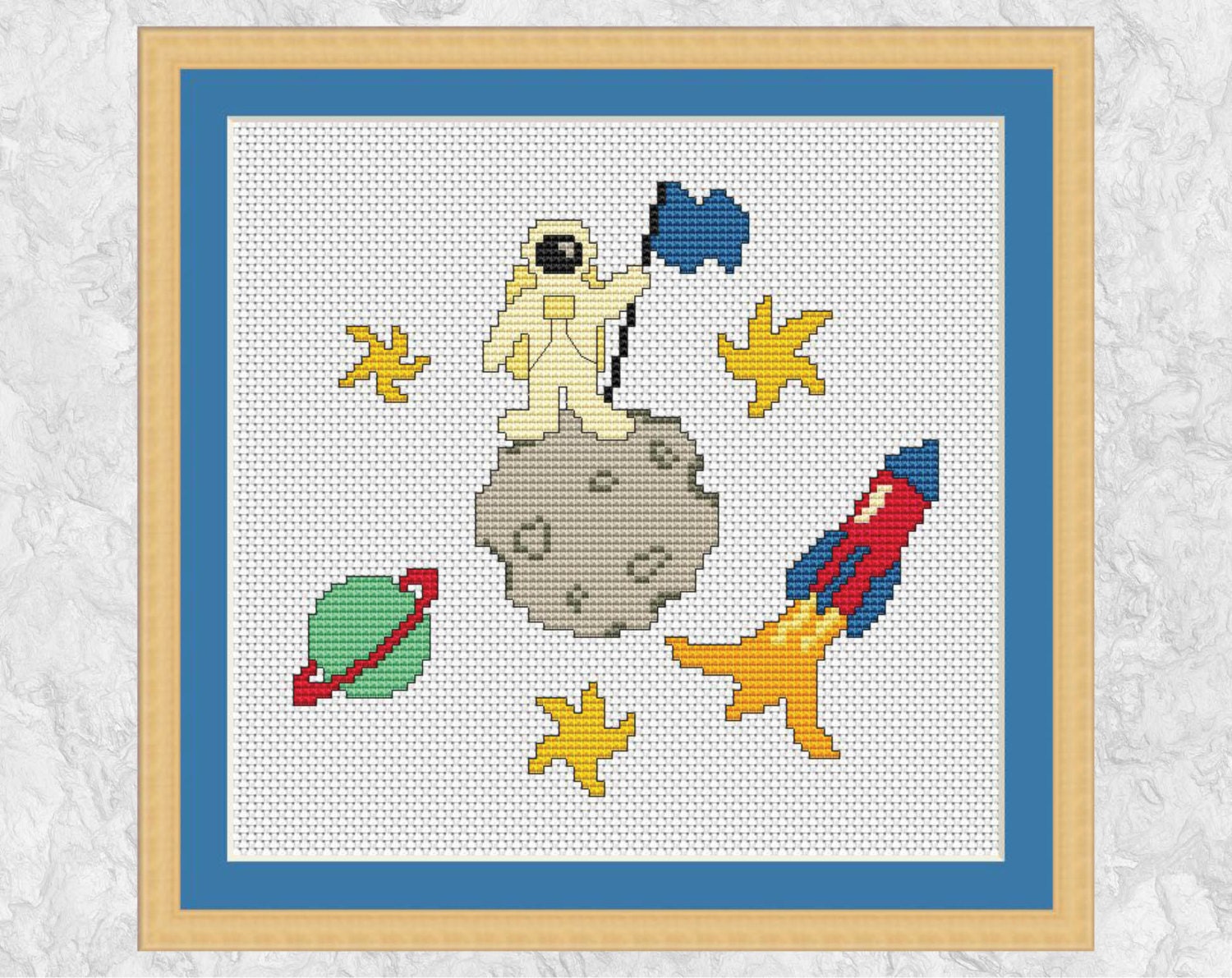 Space cross stitch pattern astronaut rocket planet moon Planets space cross stitch pattern galaxy solar system moon
