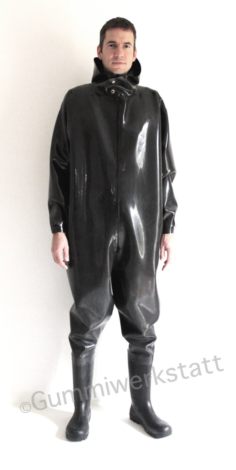 Fliegerkombi Overall Regenanzug lockerer Ganzanzug aus Gummi
