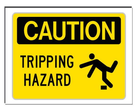 Caution tripping Hazard Safety Sign