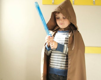 Brown Hooded Cape Cloak | Kids Harry Potter Jedi Hobbit Costume Brown Cape with Hood