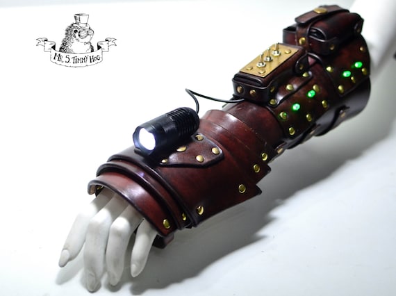 Green energy powered gauntlet by TimmyHog steampunk buy now online
