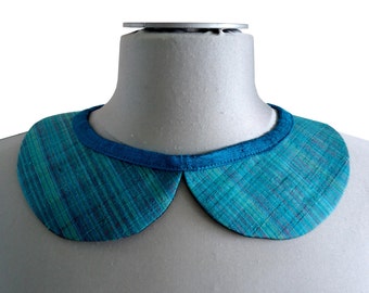 Col removable Claudine Oceana turquoise silk