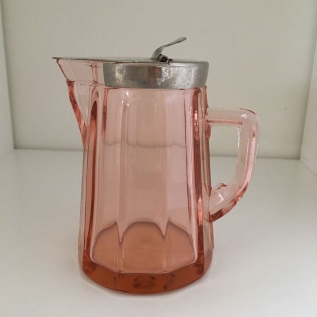 Pink Depression Glass Syrup Pitcher