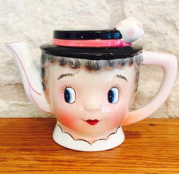 Gay 90's Anthropomorphic Lady Teapot by PY from Japan