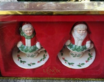 New in Box Lenox Santa and Mrs. Claus Salt and Pepper Shakers