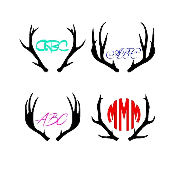 Download antlers monogram frame SVG studio Cut File for by ...