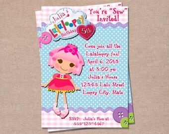 Cumpleaños de lalaloopsy invitación - cumpleaños de Lalaloopsy - fiesta Lalaoopsy - invitaciones de niños - niñas cumpleaños Invita una