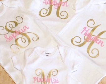 Baby Girl Clothes-Baby Girl-Take Home Outfit-Newborn Girl Clothes-Going Home Outfit-Baby Shower Gift-Baby Hospital Outfit-Baby Name Clothes